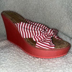 Juicy Couture Coral Striped Sandals